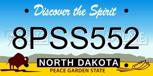8PSS552 North Dakota License Plate