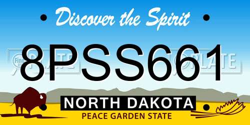 8PSS661 North Dakota License Plate