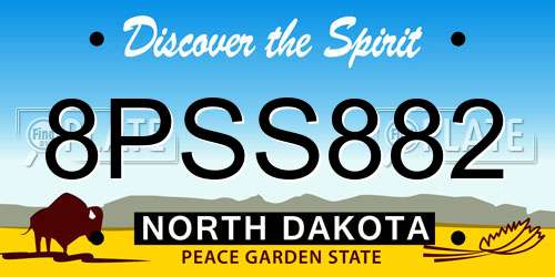 8PSS882 North Dakota License Plate
