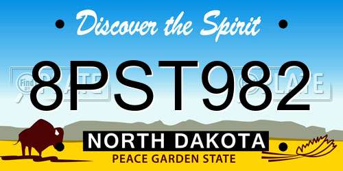 8PST982 North Dakota License Plate