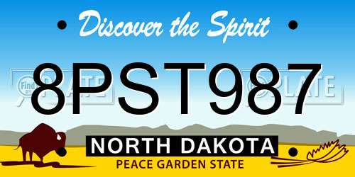 8PST987 North Dakota License Plate