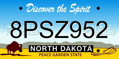 8PSZ952 North Dakota License Plate