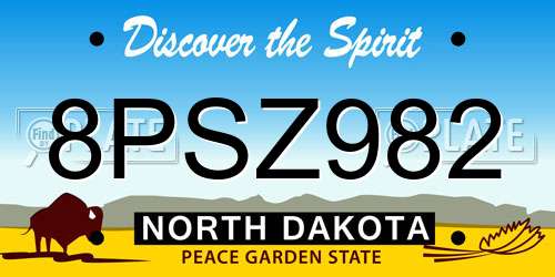 8PSZ982 North Dakota License Plate