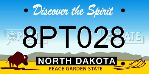 8PT028 North Dakota License Plate
