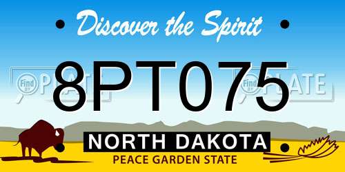8PT075 North Dakota License Plate