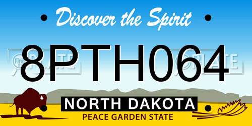 8PTH064 North Dakota License Plate
