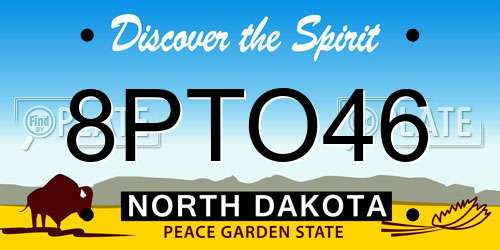 8PTO46 North Dakota License Plate
