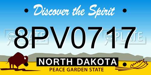 8PV0717 North Dakota License Plate