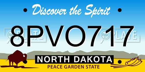 8PVO717 North Dakota License Plate
