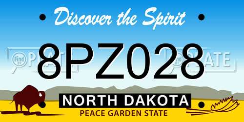 8PZ028 North Dakota License Plate