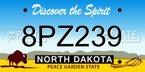 8PZ239 North Dakota License Plate
