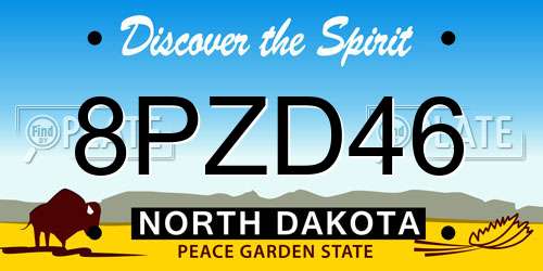 8PZD46 North Dakota License Plate