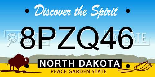 8PZQ46 North Dakota License Plate