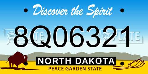 8Q06321 North Dakota License Plate