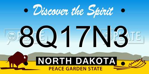 8Q17N3 North Dakota License Plate