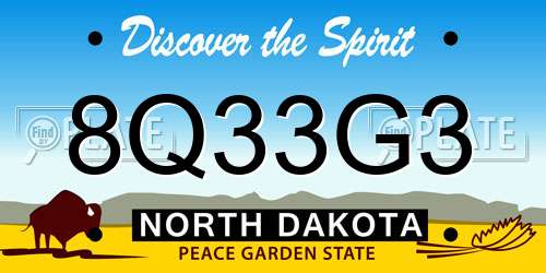 8Q33G3 North Dakota License Plate