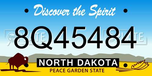 8Q45484 North Dakota License Plate