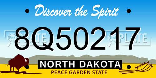 8Q50217 North Dakota License Plate