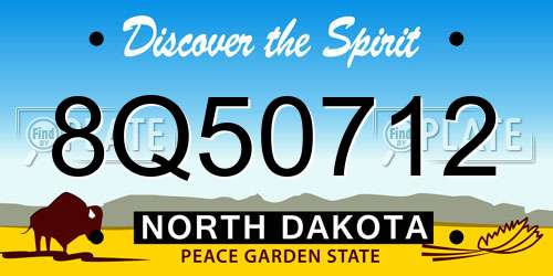 8Q50712 North Dakota License Plate
