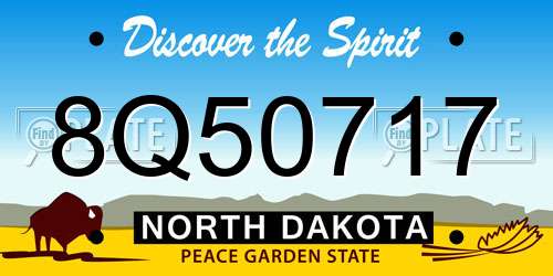 8Q50717 North Dakota License Plate