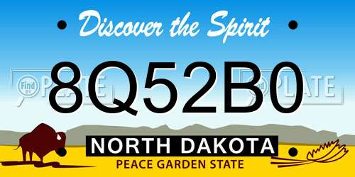 8Q52B0 North Dakota License Plate