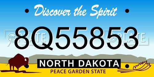 8Q55853 North Dakota License Plate