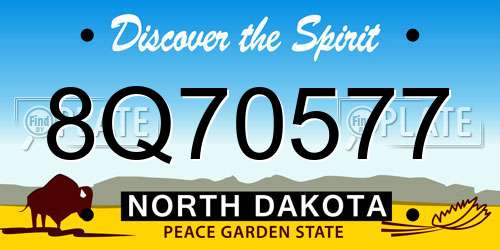 8Q70577 North Dakota License Plate