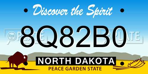 8Q82B0 North Dakota License Plate