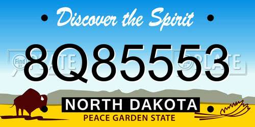 8Q85553 North Dakota License Plate