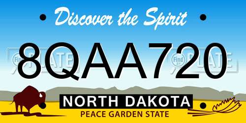 8QAA720 North Dakota License Plate