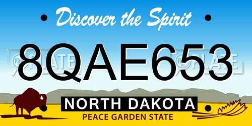 8QAE653 North Dakota License Plate