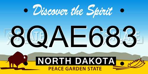 8QAE683 North Dakota License Plate