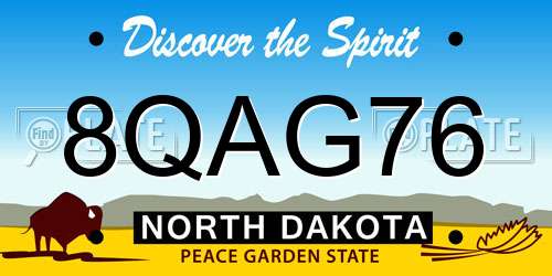 8QAG76 North Dakota License Plate