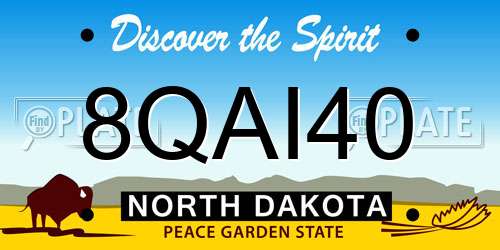 8QAI40 North Dakota License Plate