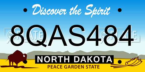 8QAS484 North Dakota License Plate