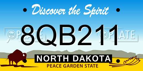 8QB211 North Dakota License Plate