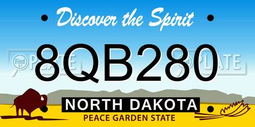 8QB280 North Dakota License Plate