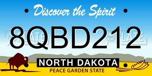 8QBD212 North Dakota License Plate