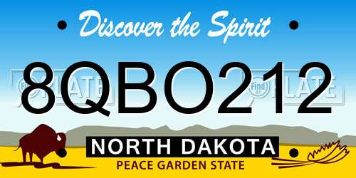 8QBO212 North Dakota License Plate