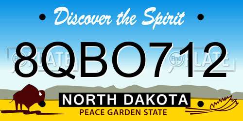 8QBO712 North Dakota License Plate