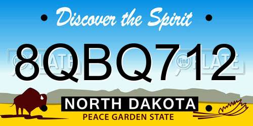 8QBQ712 North Dakota License Plate