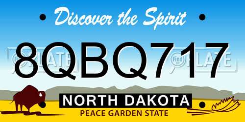 8QBQ717 North Dakota License Plate