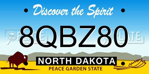 8QBZ80 North Dakota License Plate