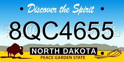 8QC4655 North Dakota License Plate