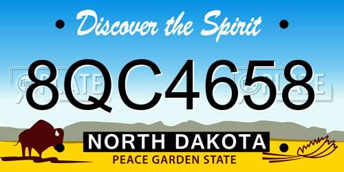 8QC4658 North Dakota License Plate