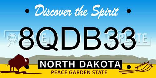 8QDB33 North Dakota License Plate