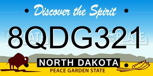 8QDG321 North Dakota License Plate