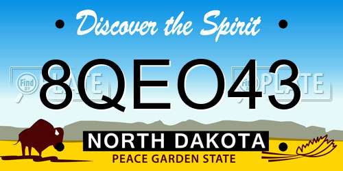 8QEO43 North Dakota License Plate