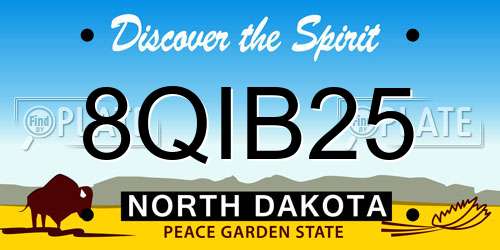 8QIB25 North Dakota License Plate