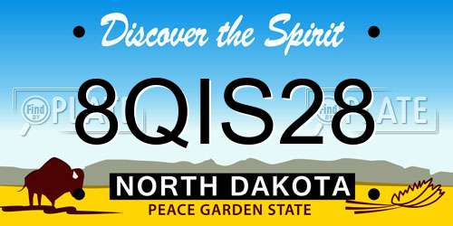 8QIS28 North Dakota License Plate